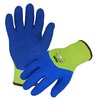 Azusa Safety Winter 7 ga. Thermal Acrylic Hi-Vis Lime Work Gloves, 3/4 Blue Crinkle Latex Coating, L LW1010